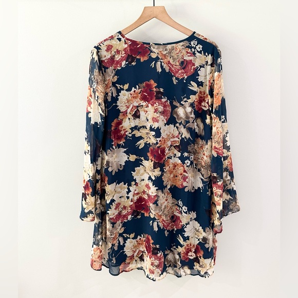 Pinkblush Navy Floral Chiffon Dress Size XL - Picture 6 of 6